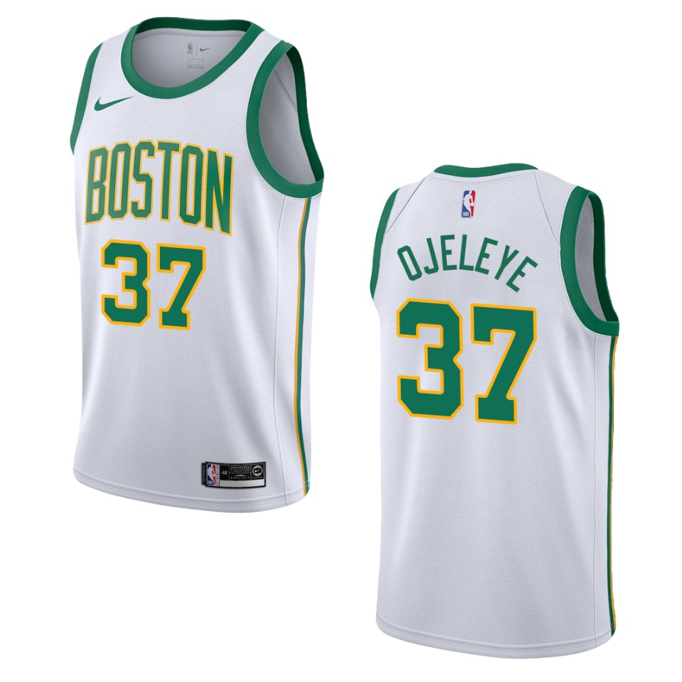 Men's Boston Celtics Semi Ojeleye #37 City 2019-20 White Swingman Jersey 2401ZTVB